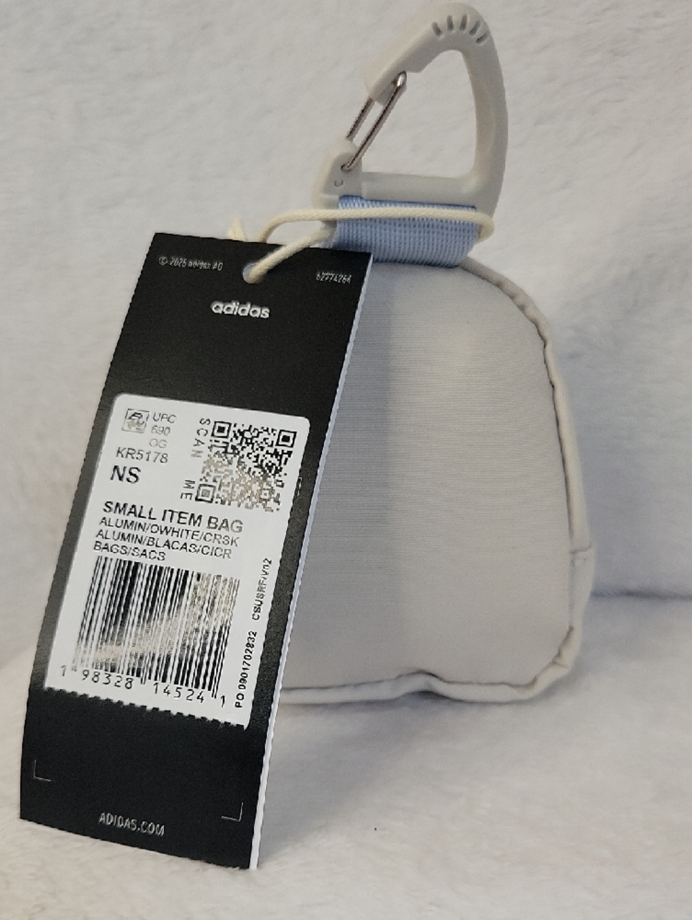 adidas Light Blue and Cream Mini Backpack Keychain - Picture 2 of 4